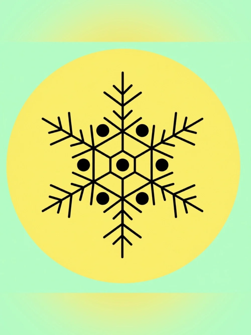 50 SHIPPING‎ STICKERS - 2” ROUND - ‘SNOWFLAKE’ - YELLOW